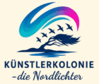 Logo der Künstlerkolonie Nordlichter mit Pinsel und Möwen
