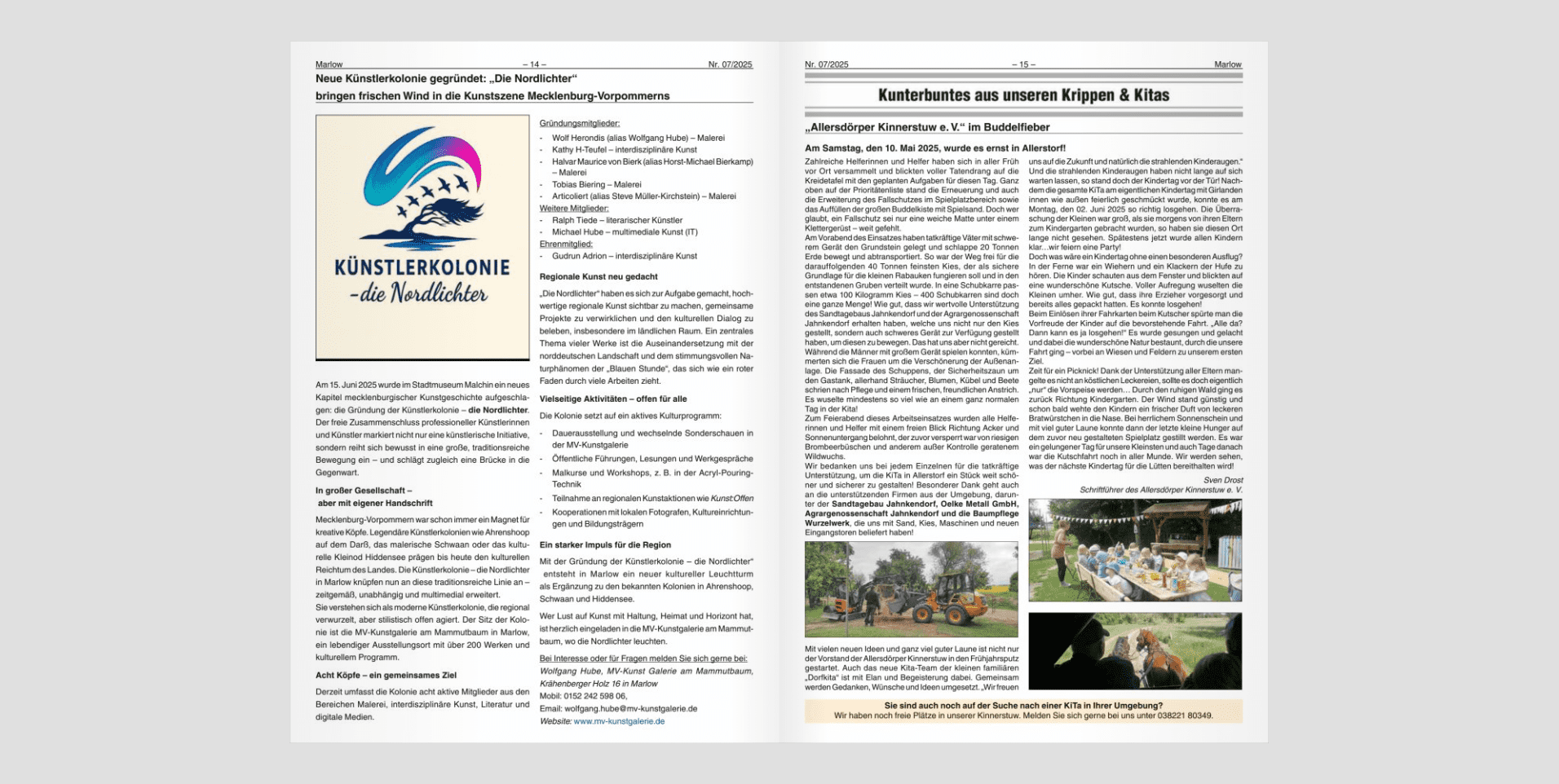 Presseartikel Künstlerkolonie Nordlichter